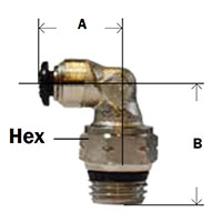 Nickel Plated Brass Push In Metric Tube Swivel Male Elbow Diagram